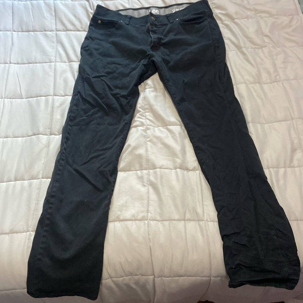 Lee slim straight black jeans